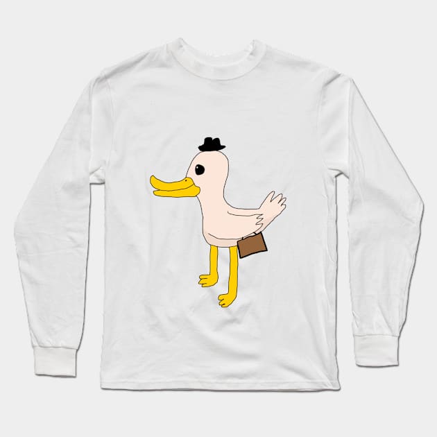 A duck with a Brief Case Long Sleeve T-Shirt by Usagicollection